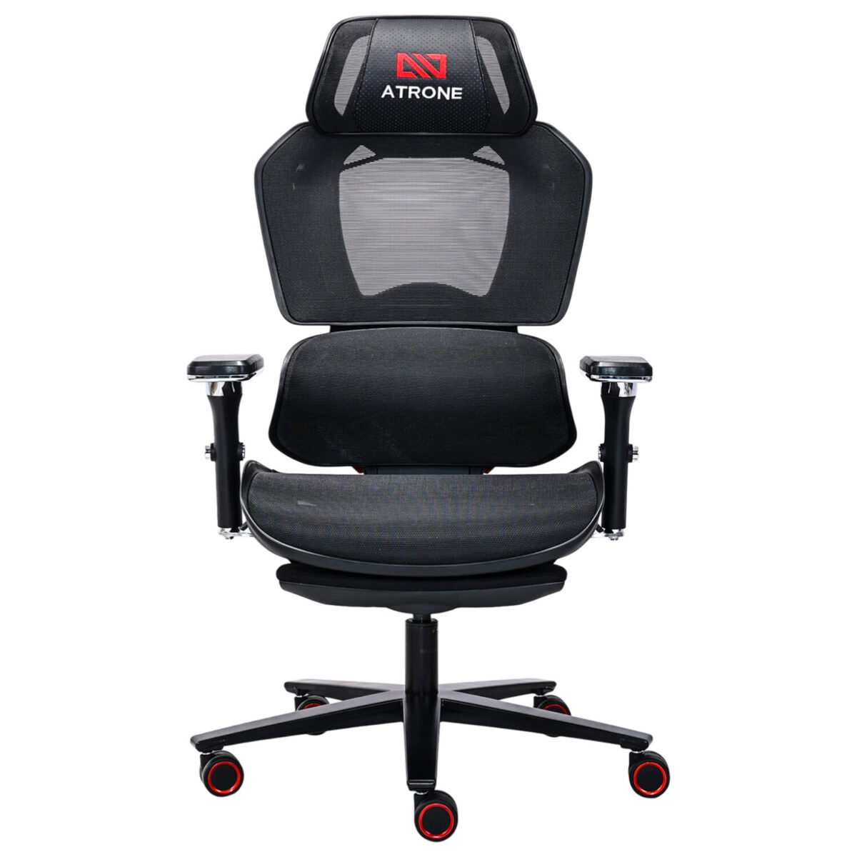 Кресло ATRONE (АТРОН) "Optimus ER-707", адаптивный механизм со слайдером, сетка, черный/красный, 532968 — изображение 3