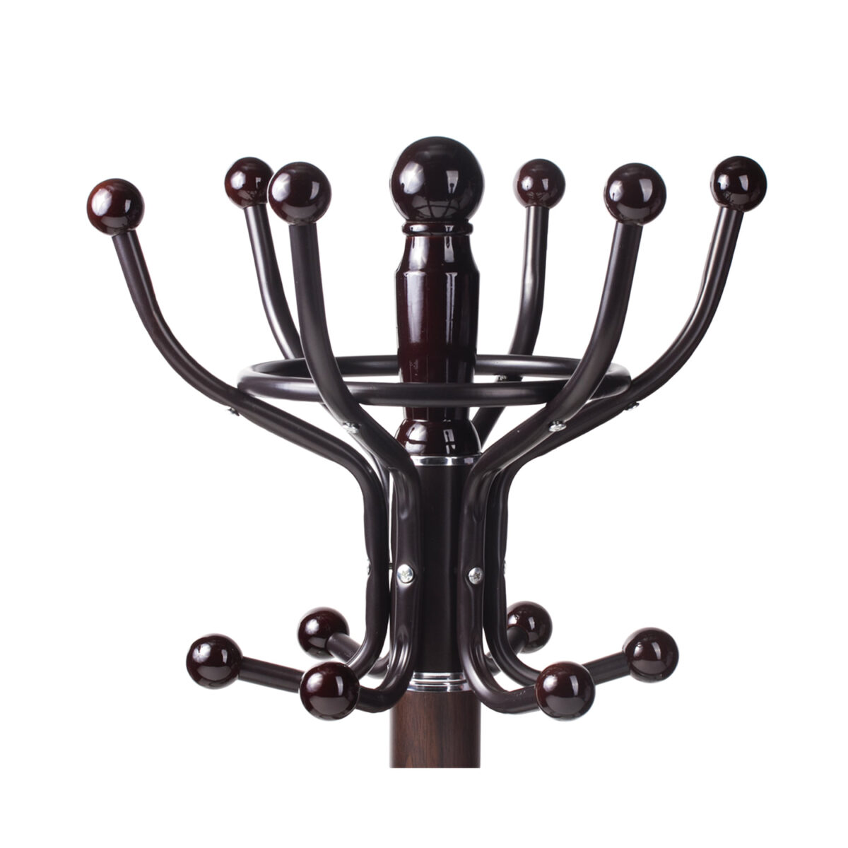 Вешалка-стойка BRABIX "CR-282", металл/мрамор, 1,8 м, на диске диаметром 36 см, 6 крючков + 4 дополнительных, коричневая, 601745 — изображение 2