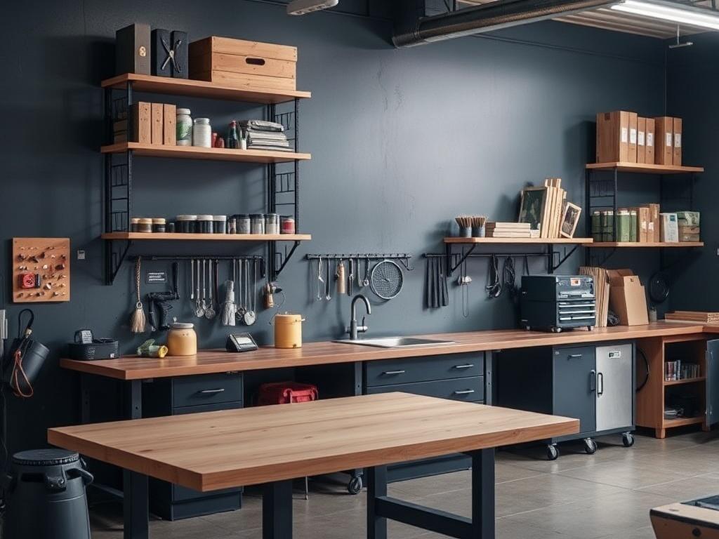 Стеллажи и верстаки. Финальные штрихи: эстетика и мотивация Стеллажи и верстаки. Финальные штрихи: эстетика и мотивация